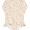 Girls' Rashguard One Piece - Marigold Floral