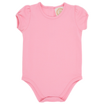 The Beaufort Bonnet Company Baby Girls' Penny's Play Onesie is a pink short-sleeve everyday piece with snap closures at the bottom, inspired by Penny's Play Shirt and shown on a white background.