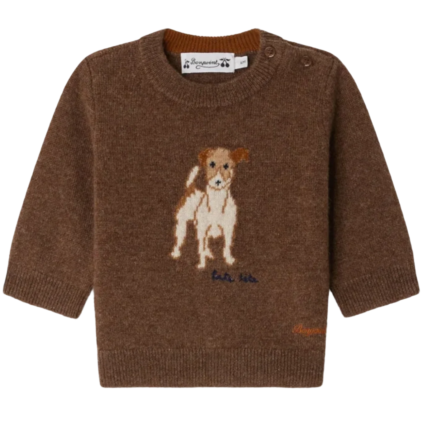 Bonpoint Almire Sweater with Dog Embroidery - Main Image