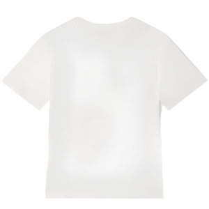 The Bonpoint Girls' Thida T-shirt with Cherry Festival Print in organic cotton is displayed on a flat, white background, shown from the back.