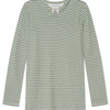 Kids' Slim Rib Stripe Tee - Moss/Ecru