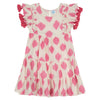 Girls' Sophie Tassel Dress - White Pink Ikat - FINAL SALE