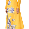 Long Sleeve Floral Day Dress - Floral Linen Yellow