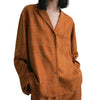 Monogram Silk PJ Top - Terracotta