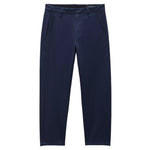 The Rag & Bone Tapered Nylon-Blend Trouser features a classic fit, straight-leg cut, belt loops, side pockets, and a flat front in navy blue, shown against a white background.