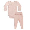 Baby Girls' Side Snap Bodysuit & Pant Set - Rose Micro Stripe