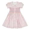 Baby Girls' and Girls' Violette Floral Short Puff Smocked Dress - Pink