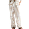 Hudson St. Cotton Stripes Pant - White/Khaki