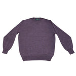A plain, long-sleeved Alan Paine Radstone Crewneck in purple is laid flat on a white background.