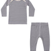 Baby and Kids' Ribbed Tee + Legging Set - Slate Microstripe