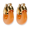 Organic Mini Gold Hoops - Tangerine