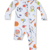 Baby Boys' 2-Way Zipper Footie - Sports Ball Friends