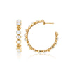 Berry Gem Medium Hoop Earrings - Mother of Pearl