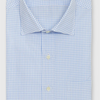 Spread Collar Dress Shirt - Blue Graph Check Poplin