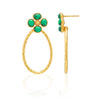 Berry Clover Teardrop Earrings - Malachite