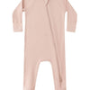Baby Bamboo Zip Footie - Rose