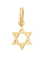 A classic all-gold Star of David pendant by Gigi Clozeau featuring a circular bail.