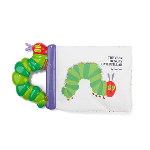 Kids Preferred’s The Very Hungry Caterpillar Soft Book features a textured, green caterpillar-shaped teether handle, perfect for little hands to explore and enjoy.