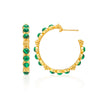 Berry Gem Medium Hoop Earrings - Malachite