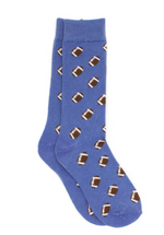 Properly Tied introduces Boys' Lucky Duck Socks with a fun pattern of brown footballs on blue, perfect for dressy occasions.