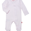 Baby Love Lines Pointelle Footie - Pink