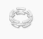 The Isabel Ring by Lie Studio is a chunky, linked chain design crafted in silver and shown on a plain white background—a timeless addition to your jewelry collection.