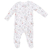 Baby Girls' 2-Way Zipper Ruffle Back Zipper Footie - Enchanted Woodland