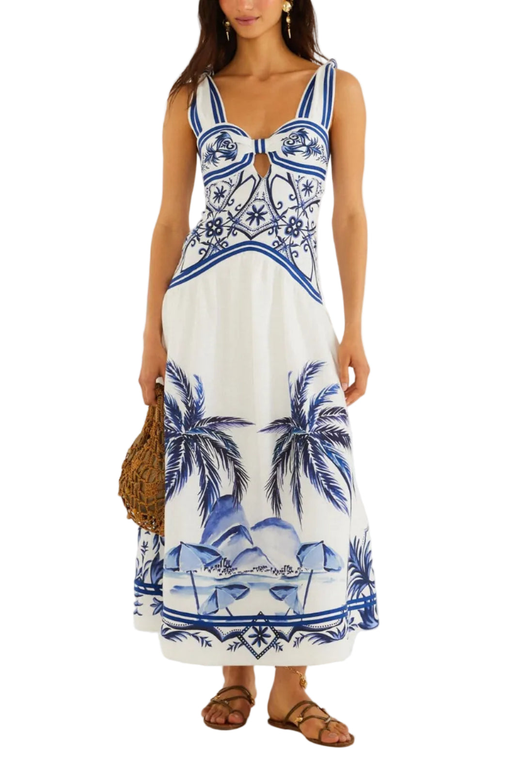 FARM Rio Women's Off-White Wonderful City Linen Maxi Dress