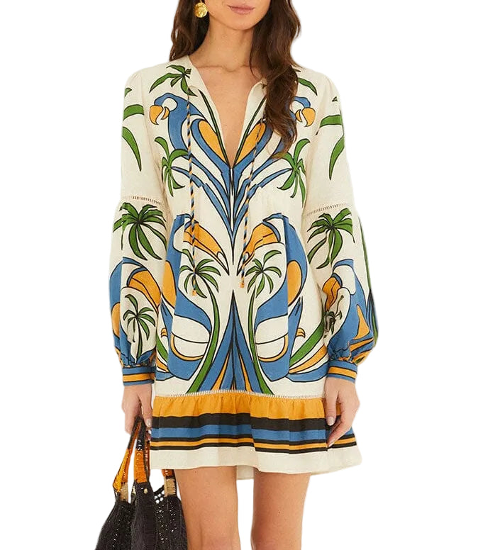 graphic mini dress Tropical Color:Black/Silver/Multi Green Satin One Shoulder birthday celebrations cute garden party