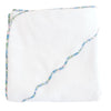 Kids' Scalloped Hooded Towel - Blue Floral Edge