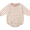 Baby Crewneck Bubble Romper - Pink Stripe