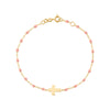Classic Cross Charm Bracelet 6.7" - Baby Pink