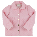 The Beaufort Bonnet Company Baby Girls' and Girls' Carlyle Quilted Coat features long sleeves, a collar, and snap button closures in charming Palm Beach Pink.