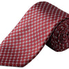 Geometric Woven Silk Tie - Red