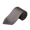 Geometric Printed Silk Tie - Navy Blue