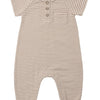 Baby Short Sleeve Jumpsuit - Almond Stripe