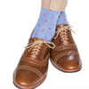 Dot Mid Calf Socks - Azure Blue/Coral