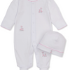 Baby Just Giraffes Footie with Hat Set - White/Pink