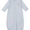 Baby Premier Noah's Ark Convertible Gown with Hand Emb. - Light Blue