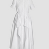 Short Sleeve Midi Shirt Dress - White