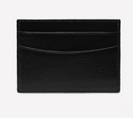 The Ettinger Capra Flat Credit Card Case features black grainy leather, two card slots, and visible edge stitching, combining style and durability.