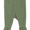Newborn Rib Pants with Feet - Moss