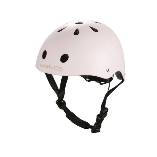 Banwood's Children’s Helmet features an ABS hard-shell construction, ventilation holes, and a comfortable adjustable black strap for added security.