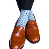 Dot Mid Calf Socks - Sky Blue/Navy