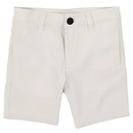 Properly Tied Boys' Fairway Short featuring belt loops, a black button closure, and front pockets—ideal performance shorts for golf, shown on a plain background.