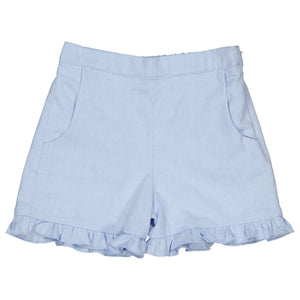 Kidiwi's Girls' Nolana Short features pockets and adorable ruffled hems, ideal for a playful day out.