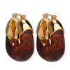 Organic Gold Hoops - Tortoise