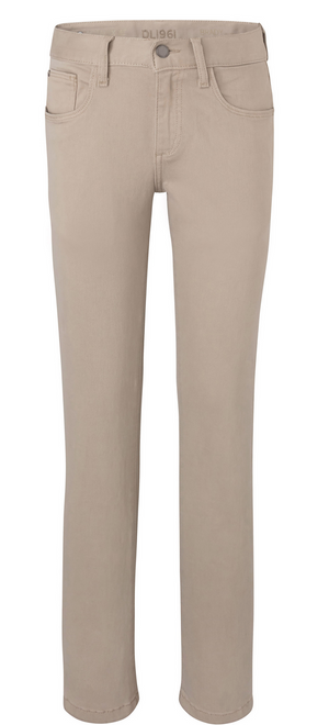 The Boys' Brady Slim Jean by DL1961 is displayed on a white background, showcasing a tailored cut with front pockets, a button, and a zipper.