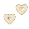Heart Radiant Stud Earrings - Pearl Gold