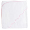 Kids' Scalloped Hooded Towel - Pink Gingham Edge